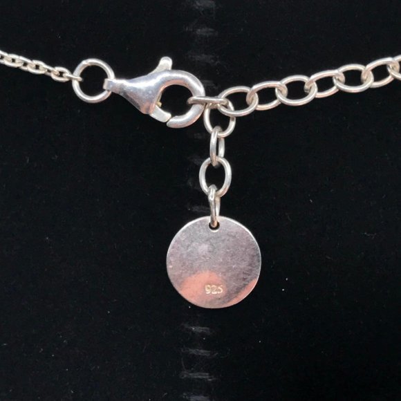 Talbots Sterling Silver Necklace w/ Leaf Vine Pendant CZ Cubic Zirconia Accents - Picture 6 of 8